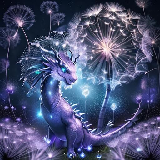 Dazzling Dandelion Dragon with Diamond Dust