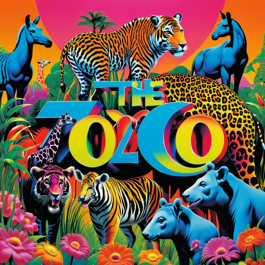 Psychedelic Album Cover with Anthropomorphic Animals