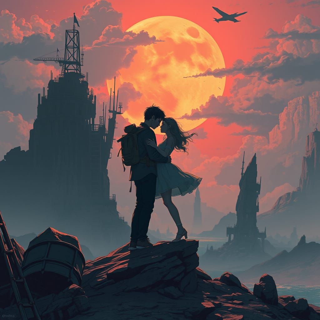 Ethereal Ruins in a Post-Apocalyptic Landscape