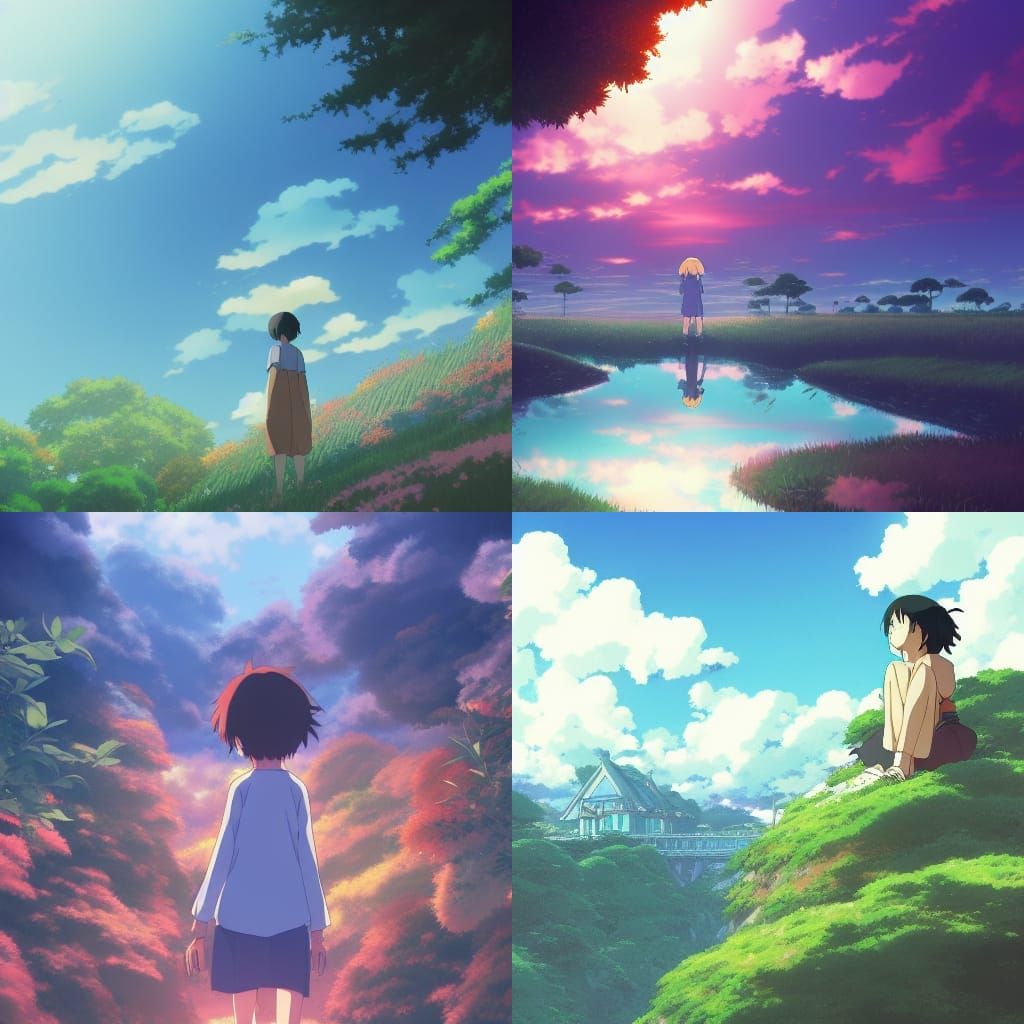 Anime Key Visual in Studio Ghibli Style