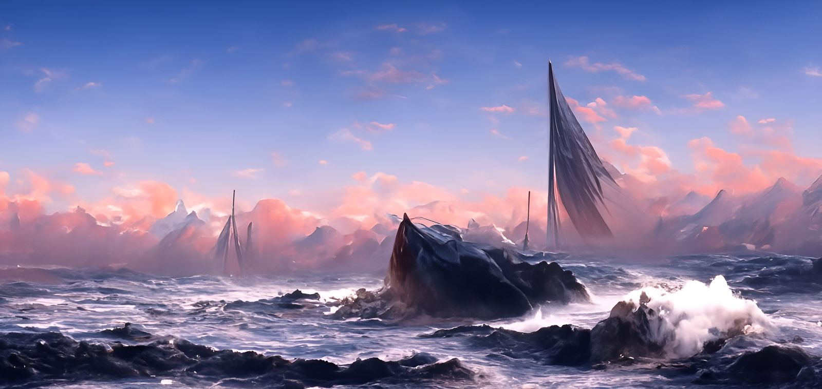 Whaling Ship in Stormy Sea: Epic Mariner Scene