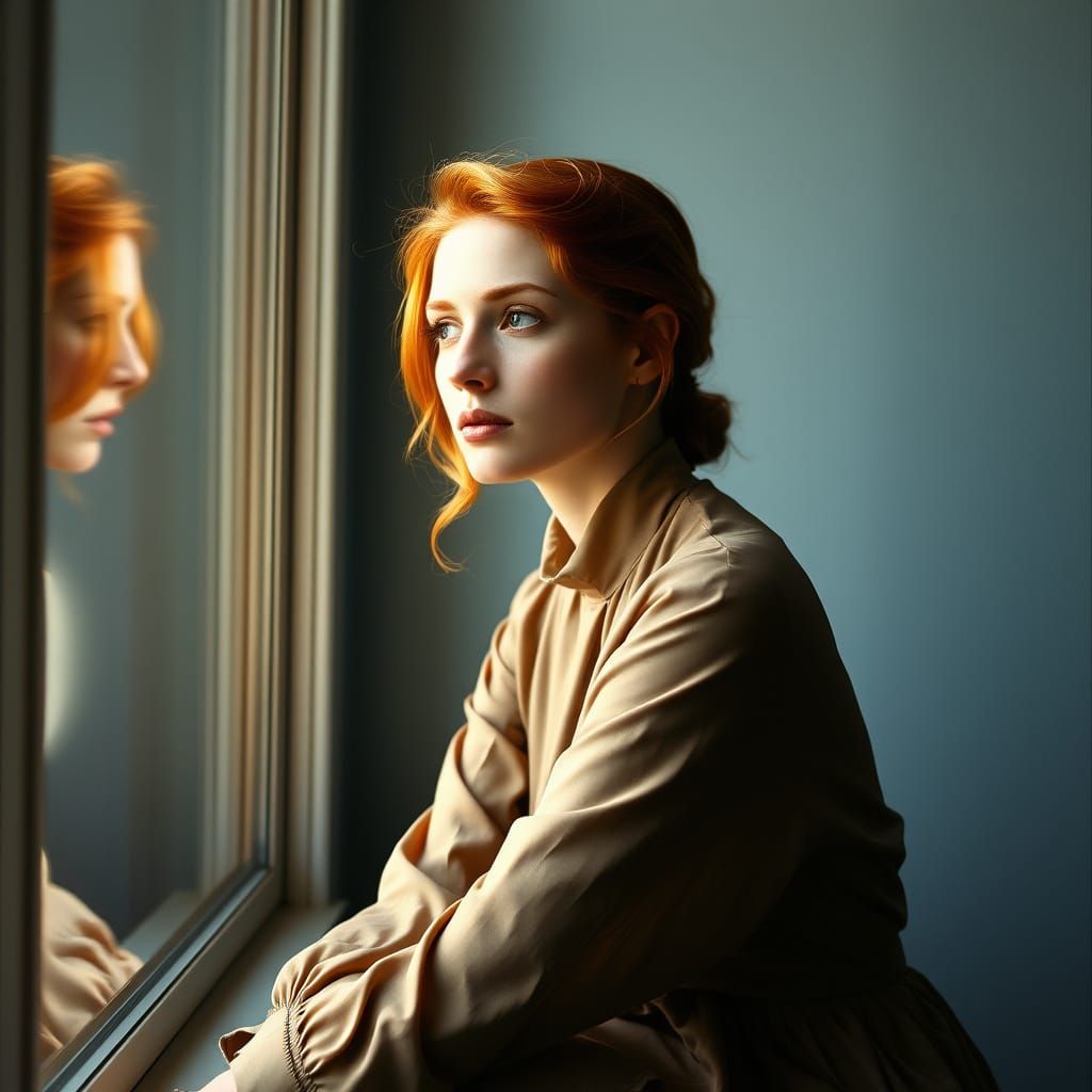 Sensual Portrait in Soft Chiaroscuro Lighting