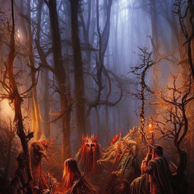 Creepy Forest Clearing for Tree Worshipping Rituals