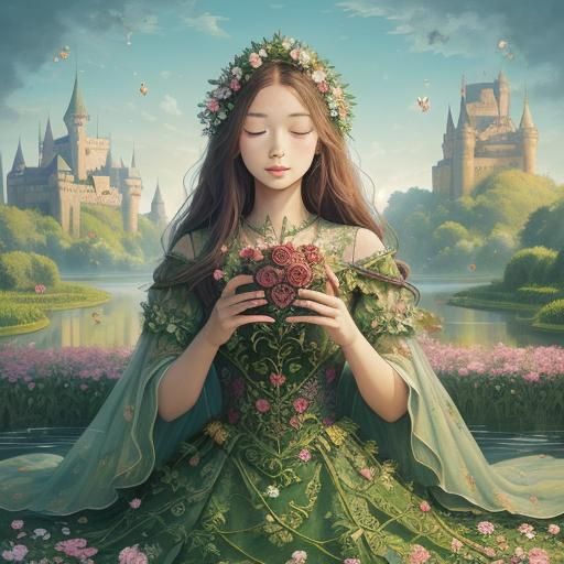 Heart Garden: A Lush Paradise Illustration