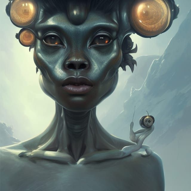 Evolved Lemur Humanoid Portrait: Speculative Biology Concept