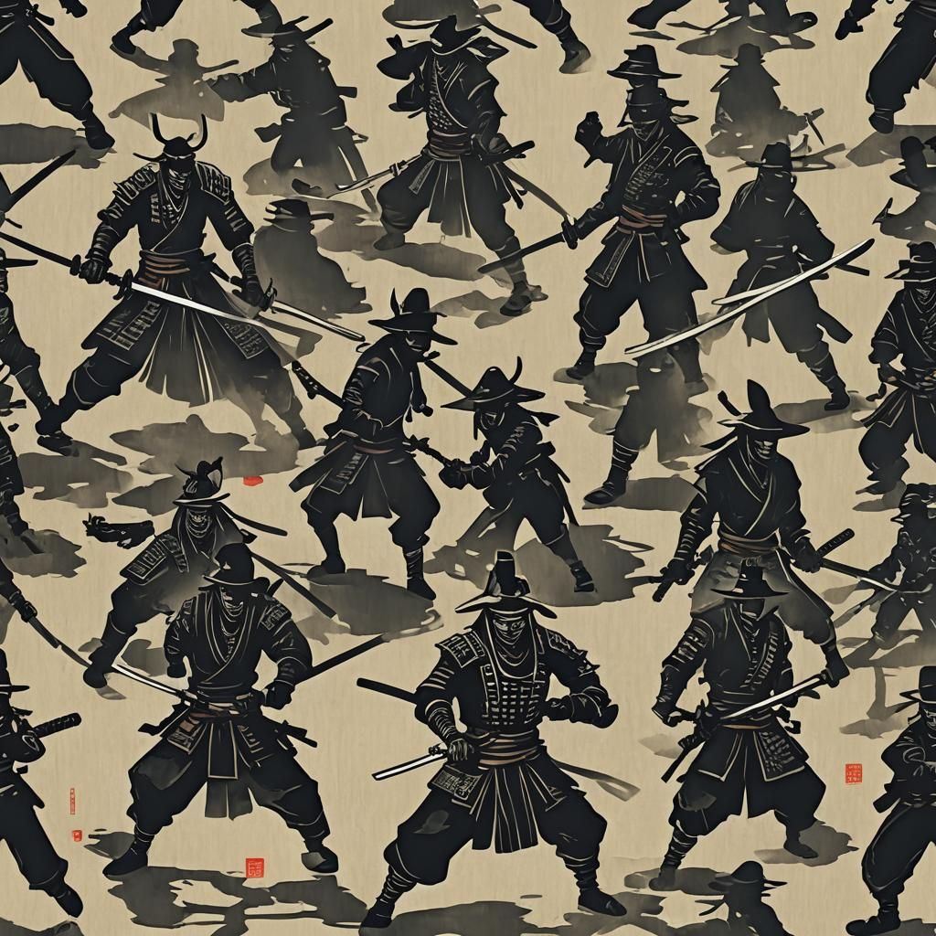 Shadow Samurai with Four Swords