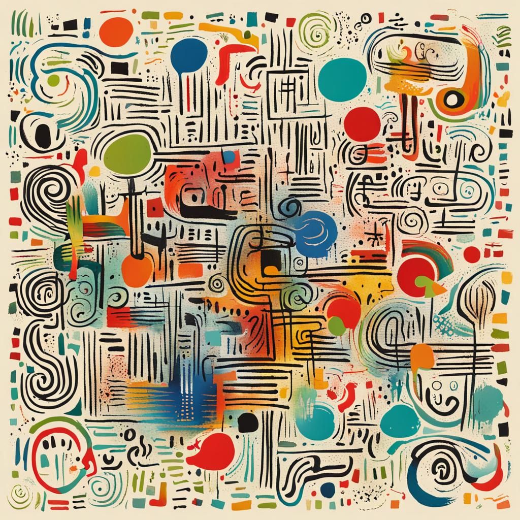 Whimsical Asemic Friend in Typographic Style