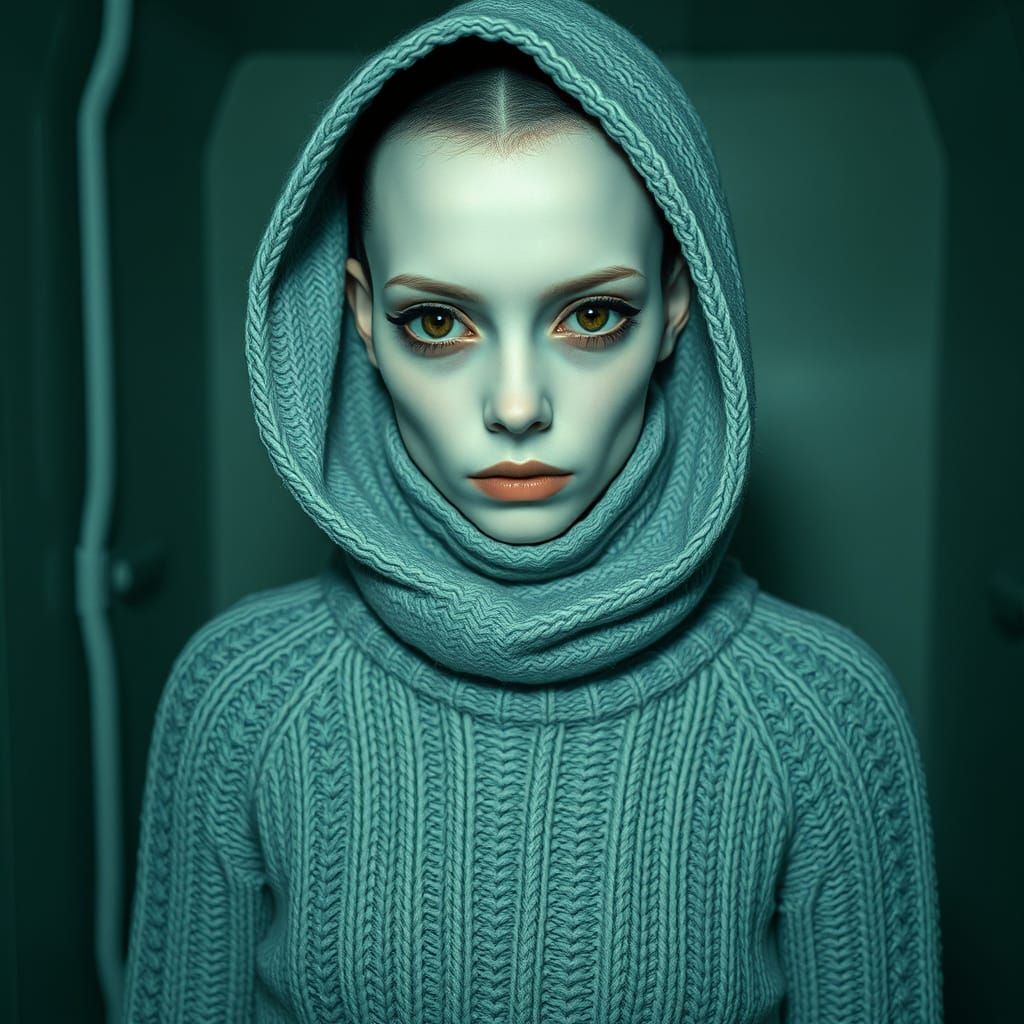 Eerie Androgynous Figure in Expressionist Style