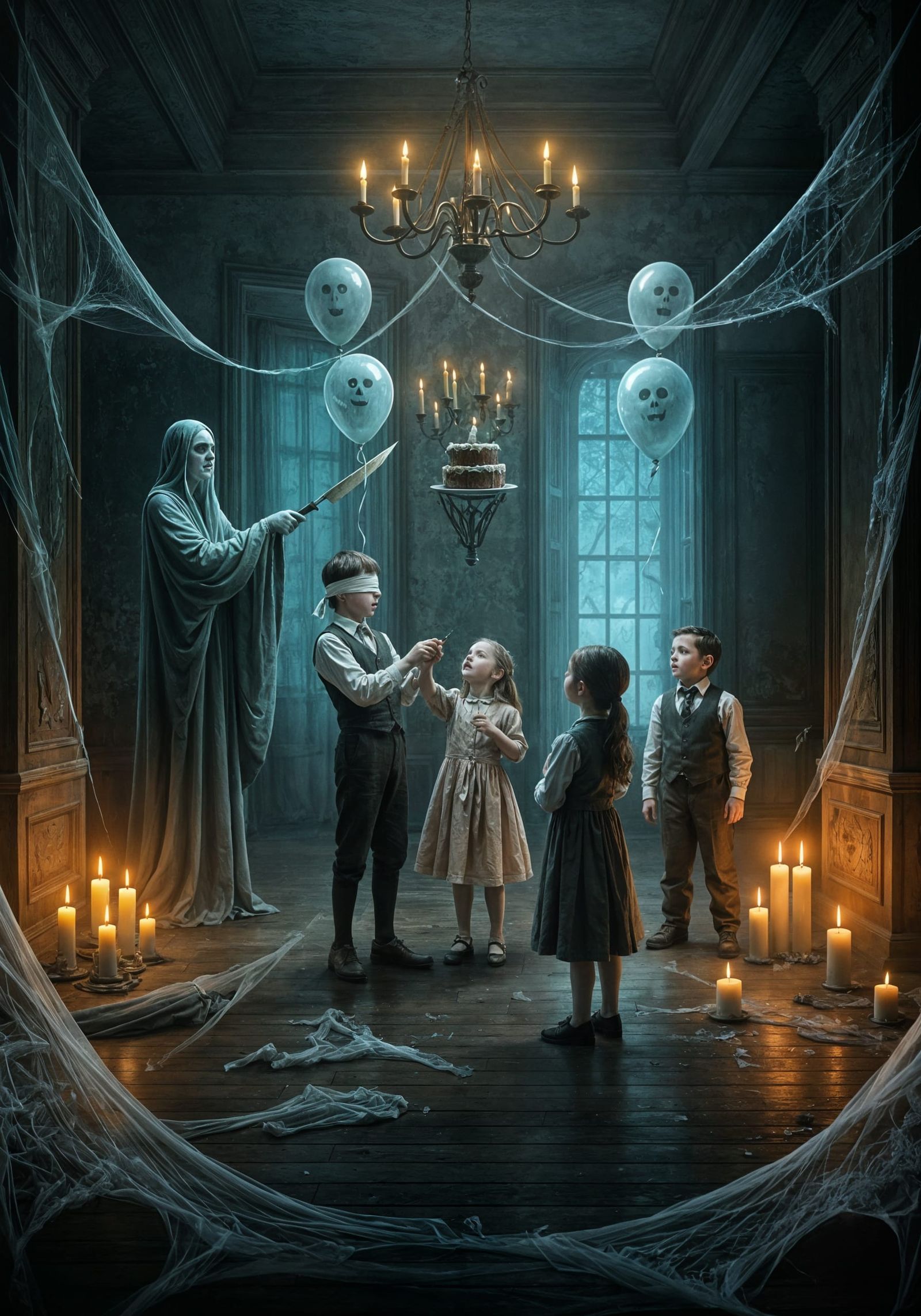Children Play Ghostly Games in Haunted Manor