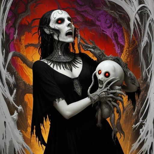 Ghosts Ponder AI in Surreal Horror Art