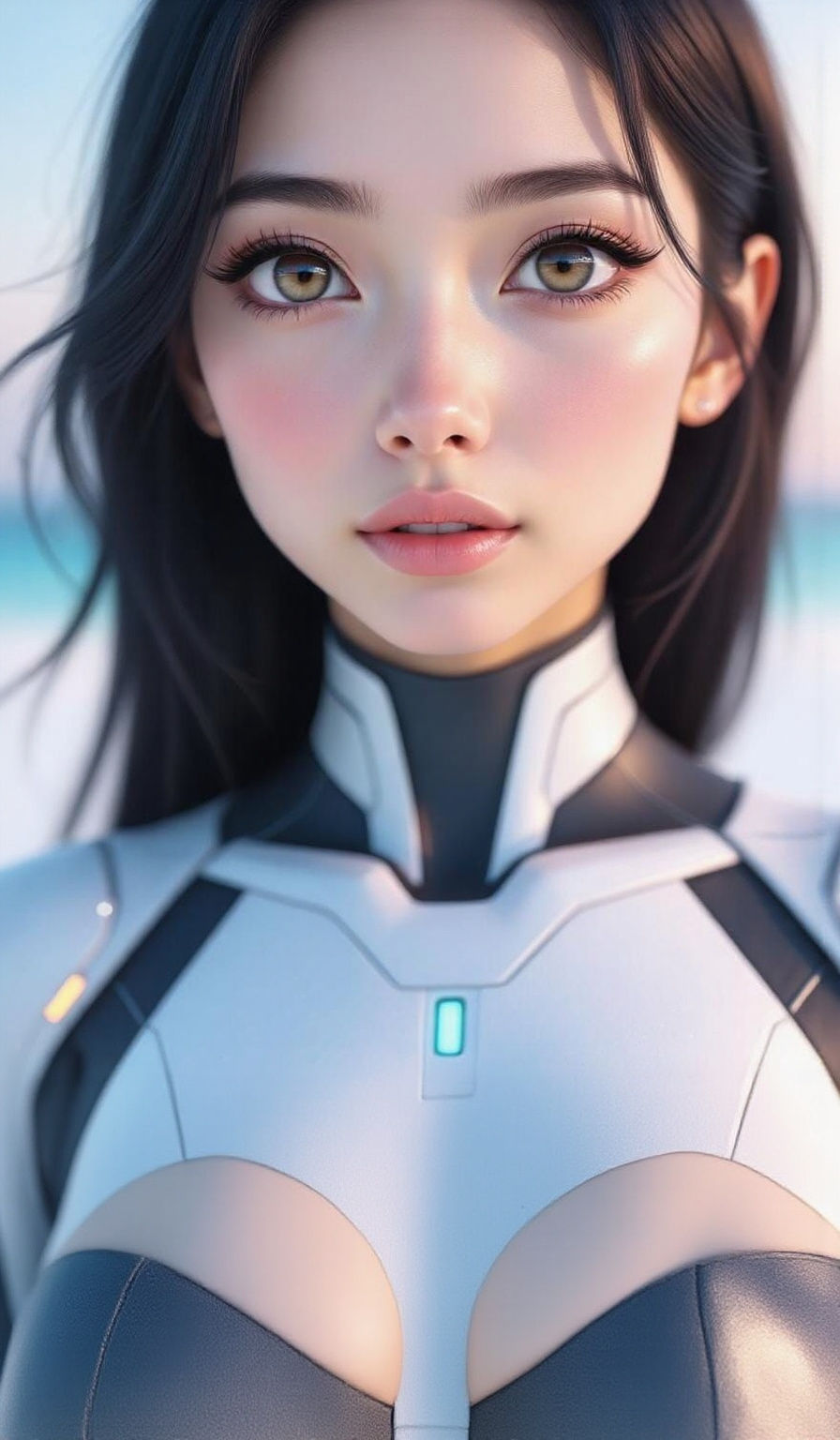 Hyperreal Futuristic Goddess in Soft Focus