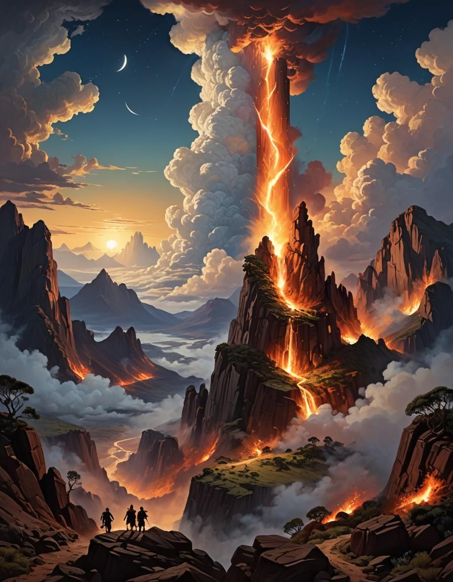 Phantasmagoric Alpine Landscape at Sunset