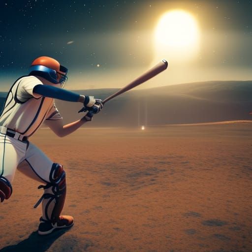 Intergalactic Baseball Game in Space, 3D Render