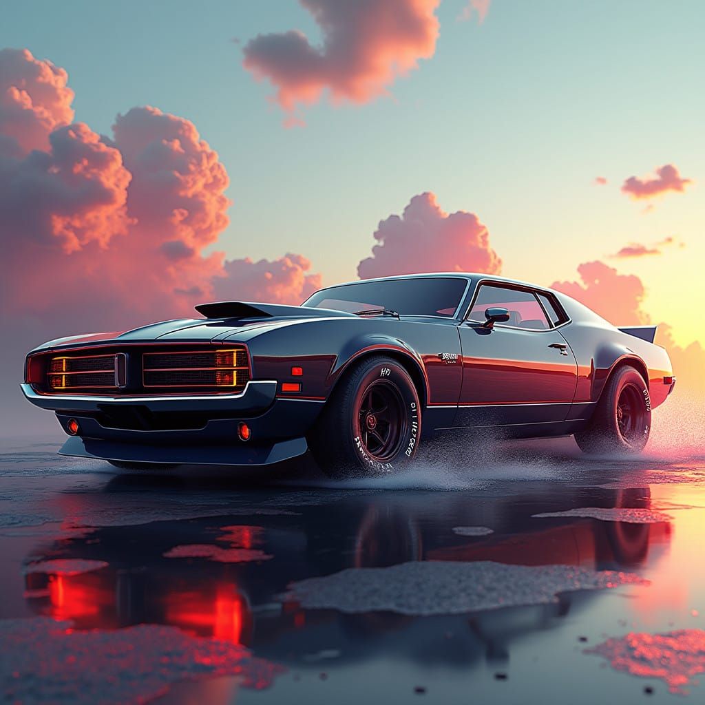 Retro-Futuristic Muscle Car Takes Flight in High-Performance...