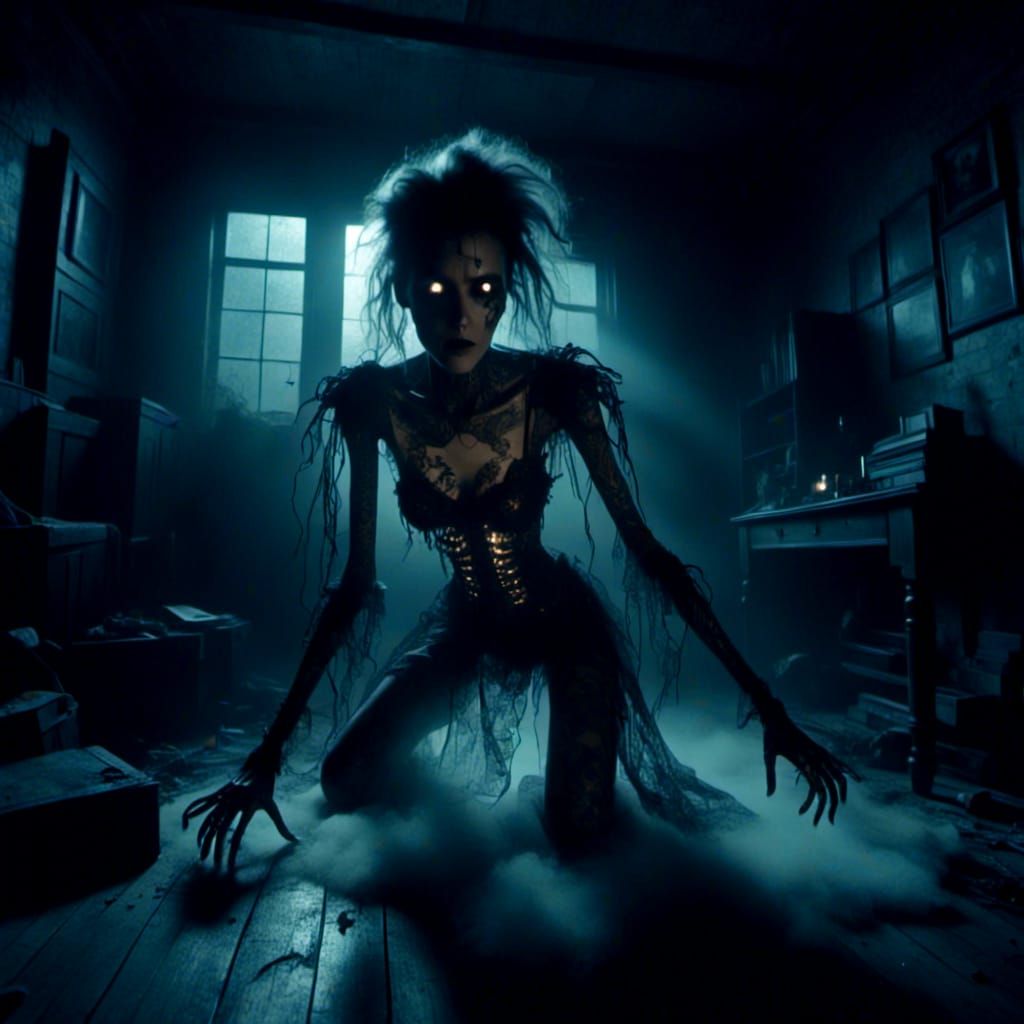 Cyberpunk Ghost Entity in Gothic Style