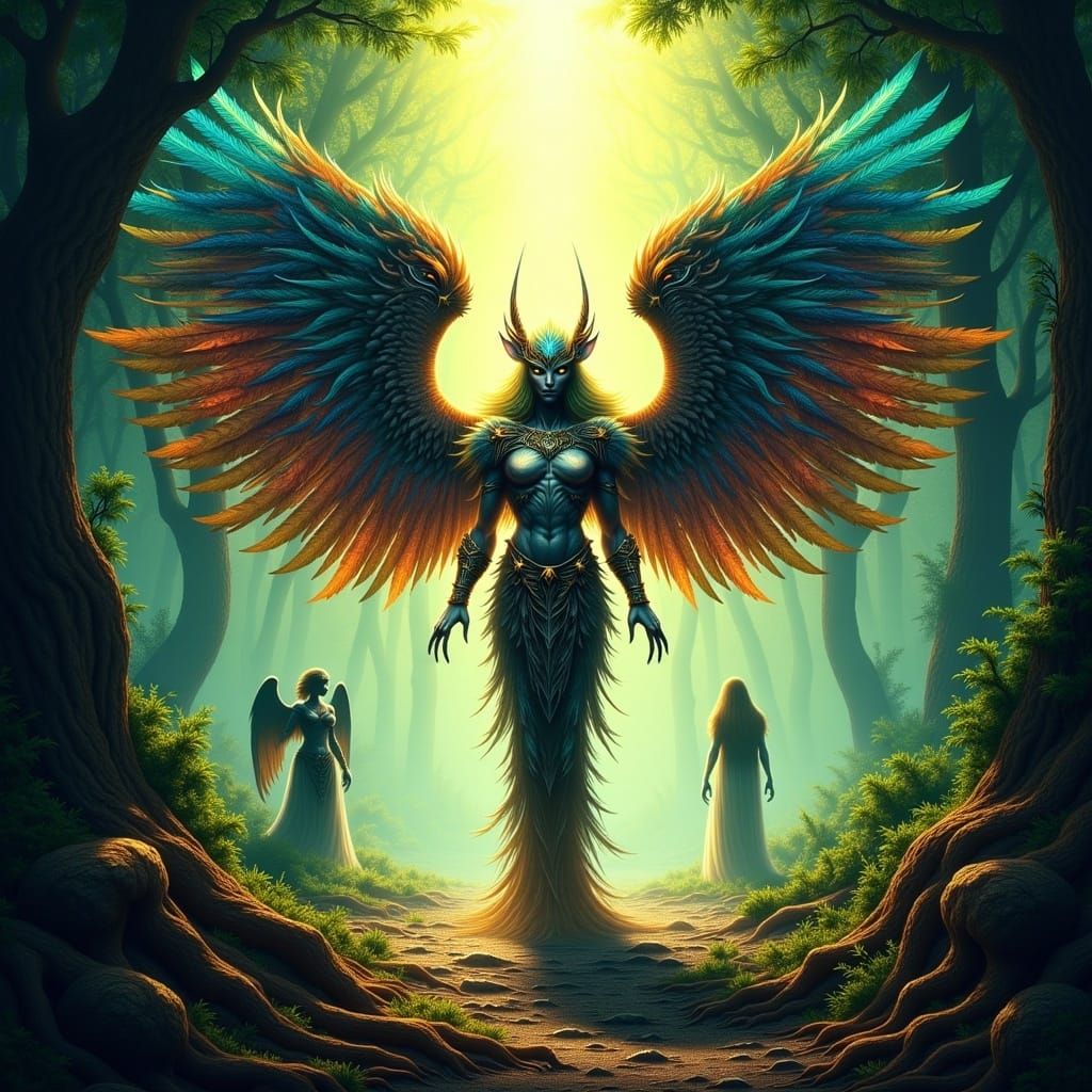 Aztec Harpy in Cathedral of Sun Fantasy Art
