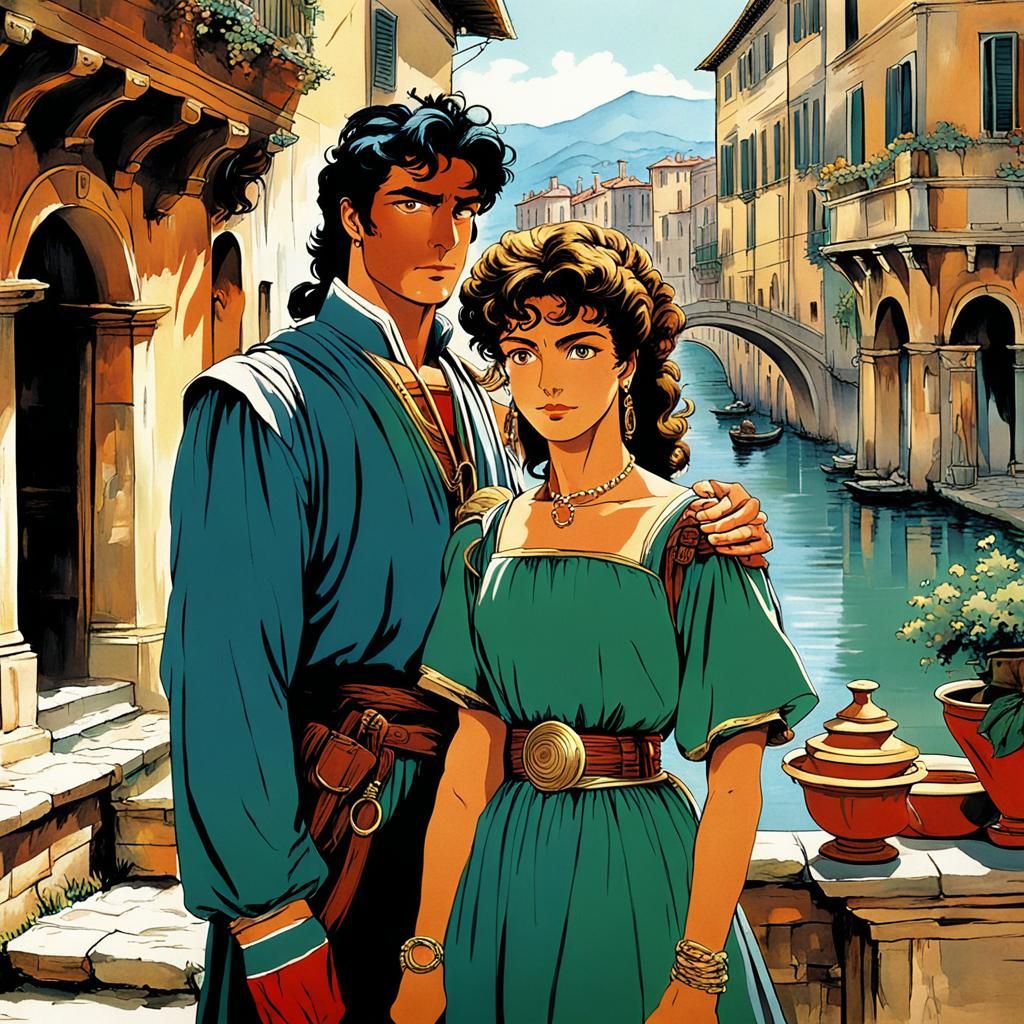 Vaporwave Anime: Ancient Italy in Hyperreal Detail