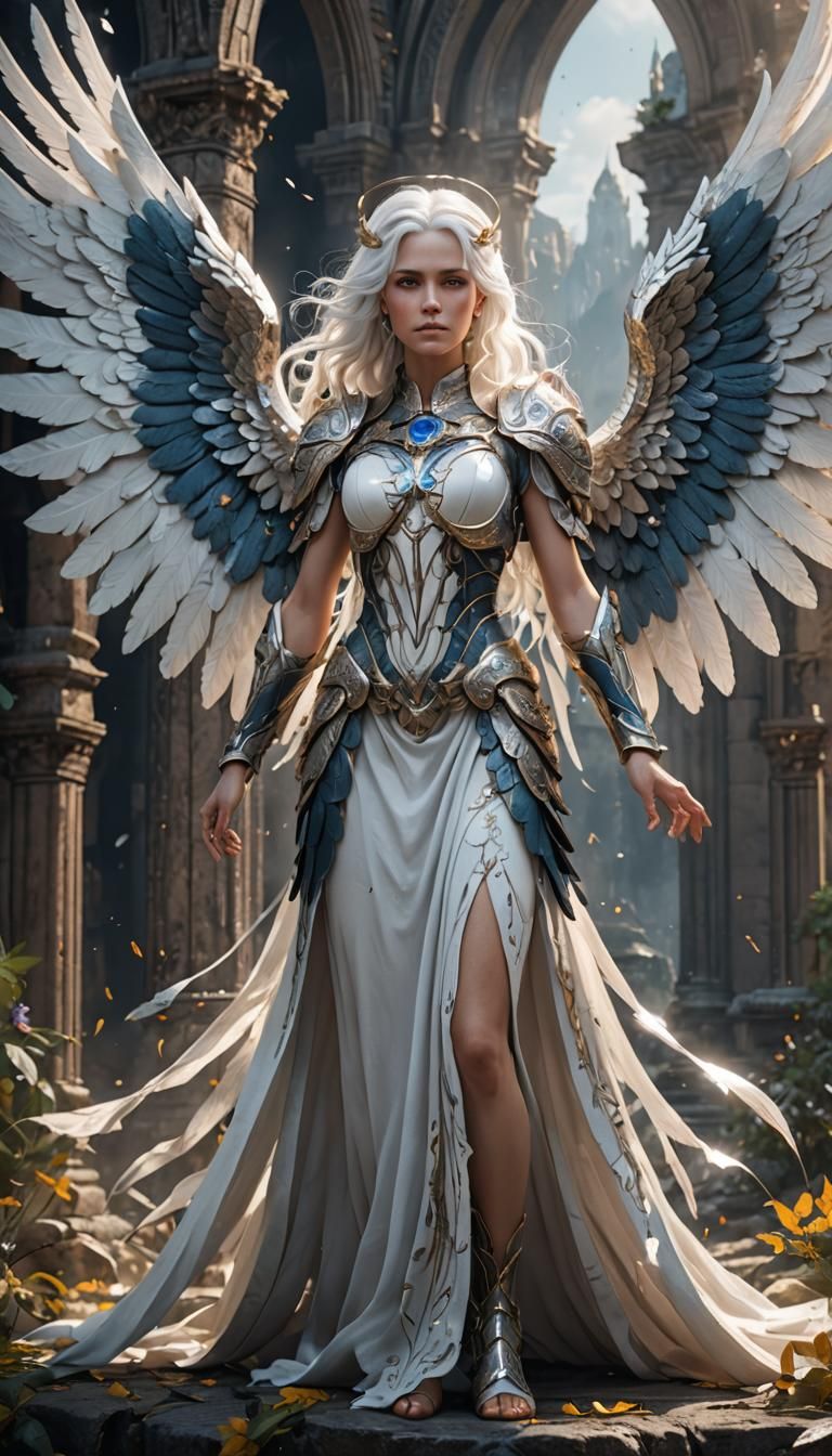 Detailed Angel Portrait in Fantasy Concept Art Style