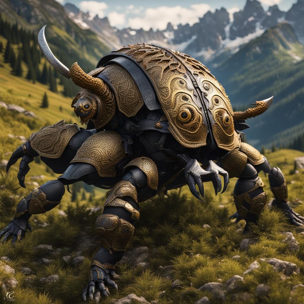 Armored Hercules Beetle Berserker in the Alps