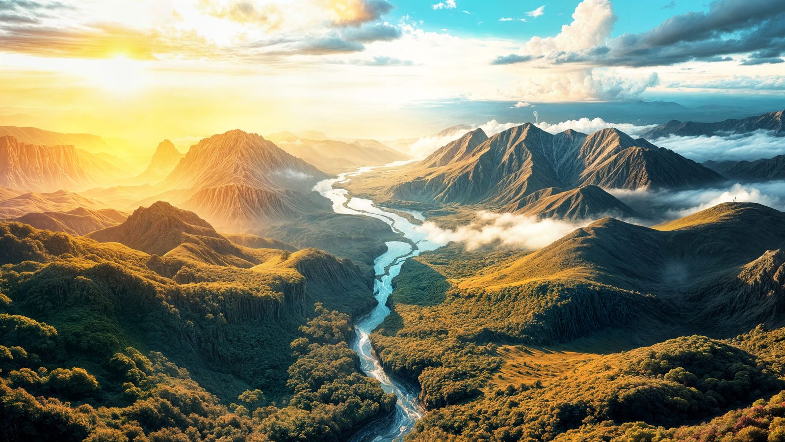 Surreal Infinity Fractal Landscapes in Hyper Color