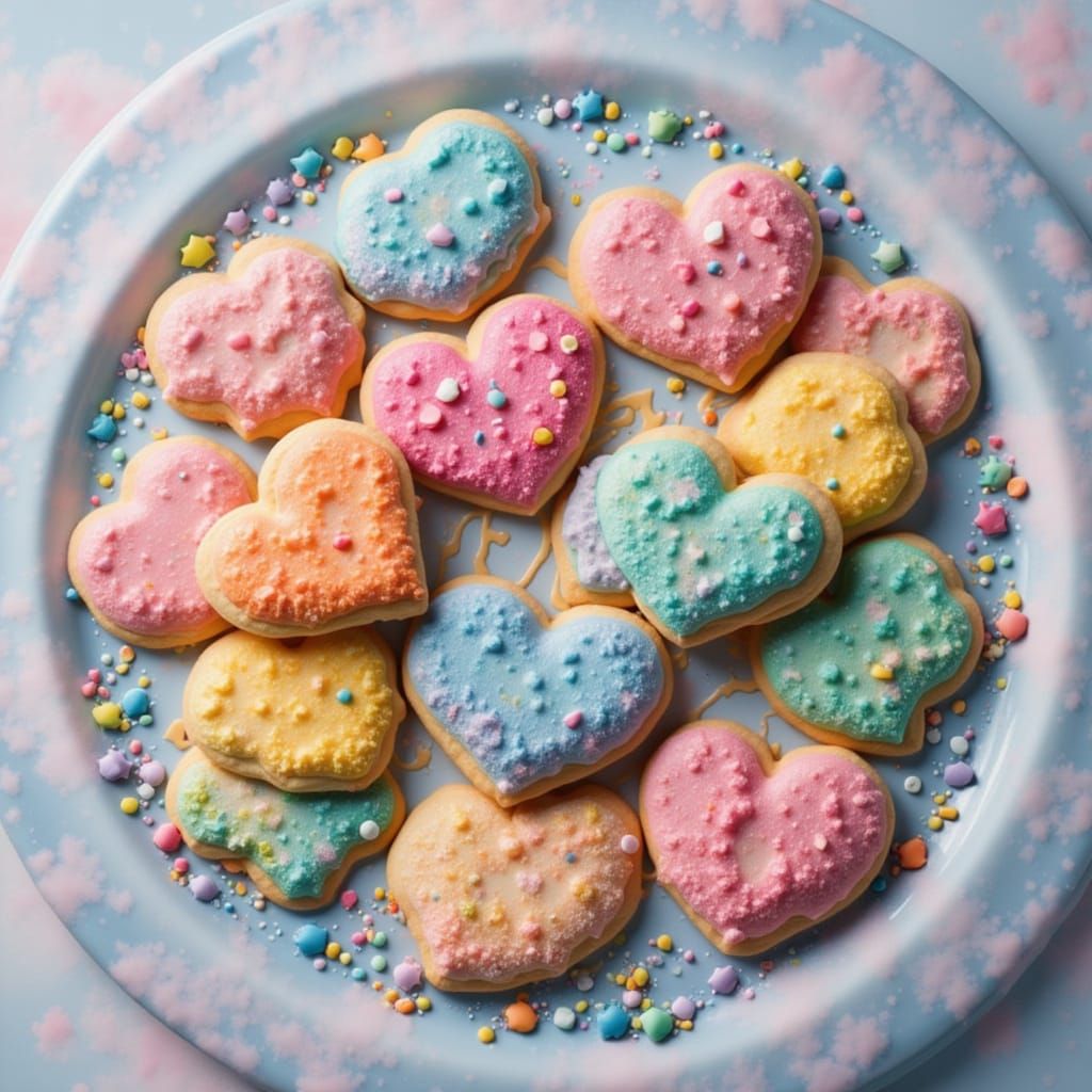 Vibrant Rainbow Cookies Displayed on a Plate