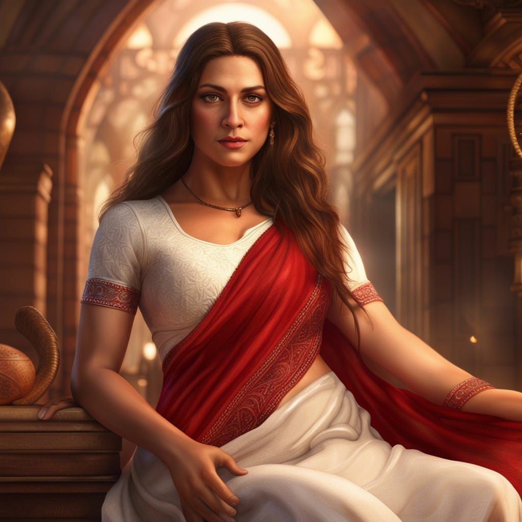 Beautiful Woman in Saree on Catwalk, 8K Resolution