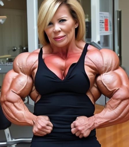 Muscular Female Bodybuilder with Ripped Physique