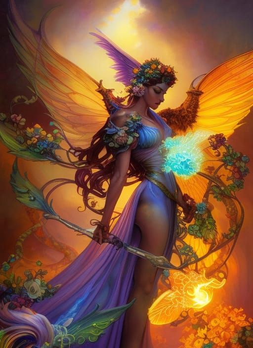 Fairy King and Queen Portrait in Fairycore Style