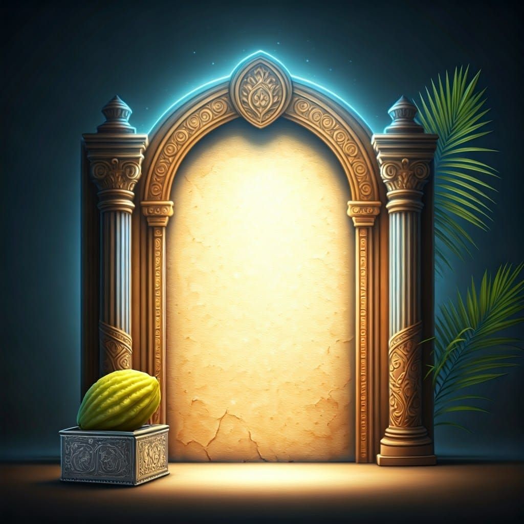 Majestic Blessing Page with Ornate Wooden Gate