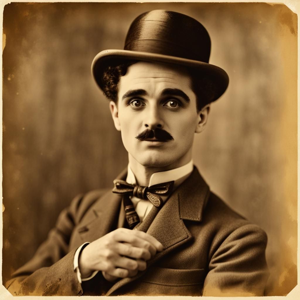 Vintage Sepia Photo of Charlie Chaplin