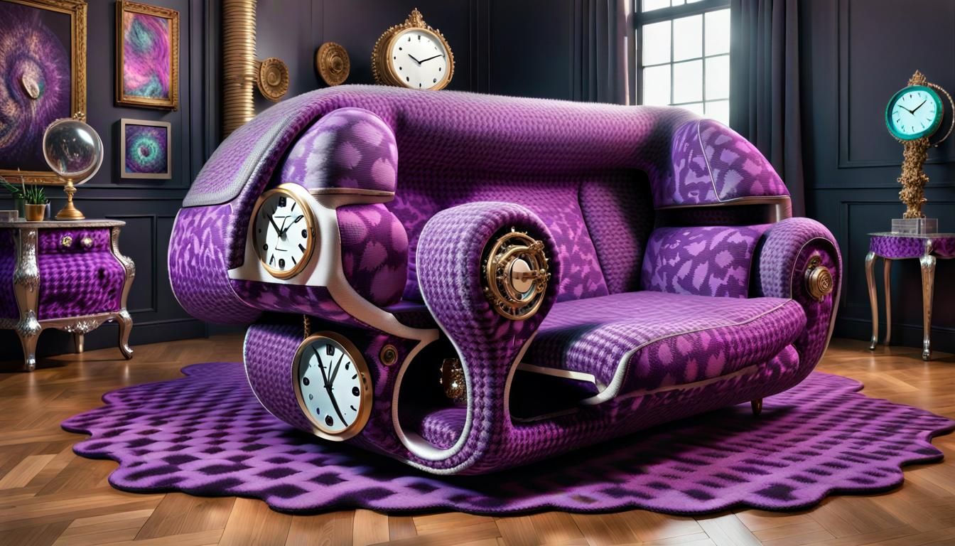 Absurdist Living Room Set in Biopunk Style