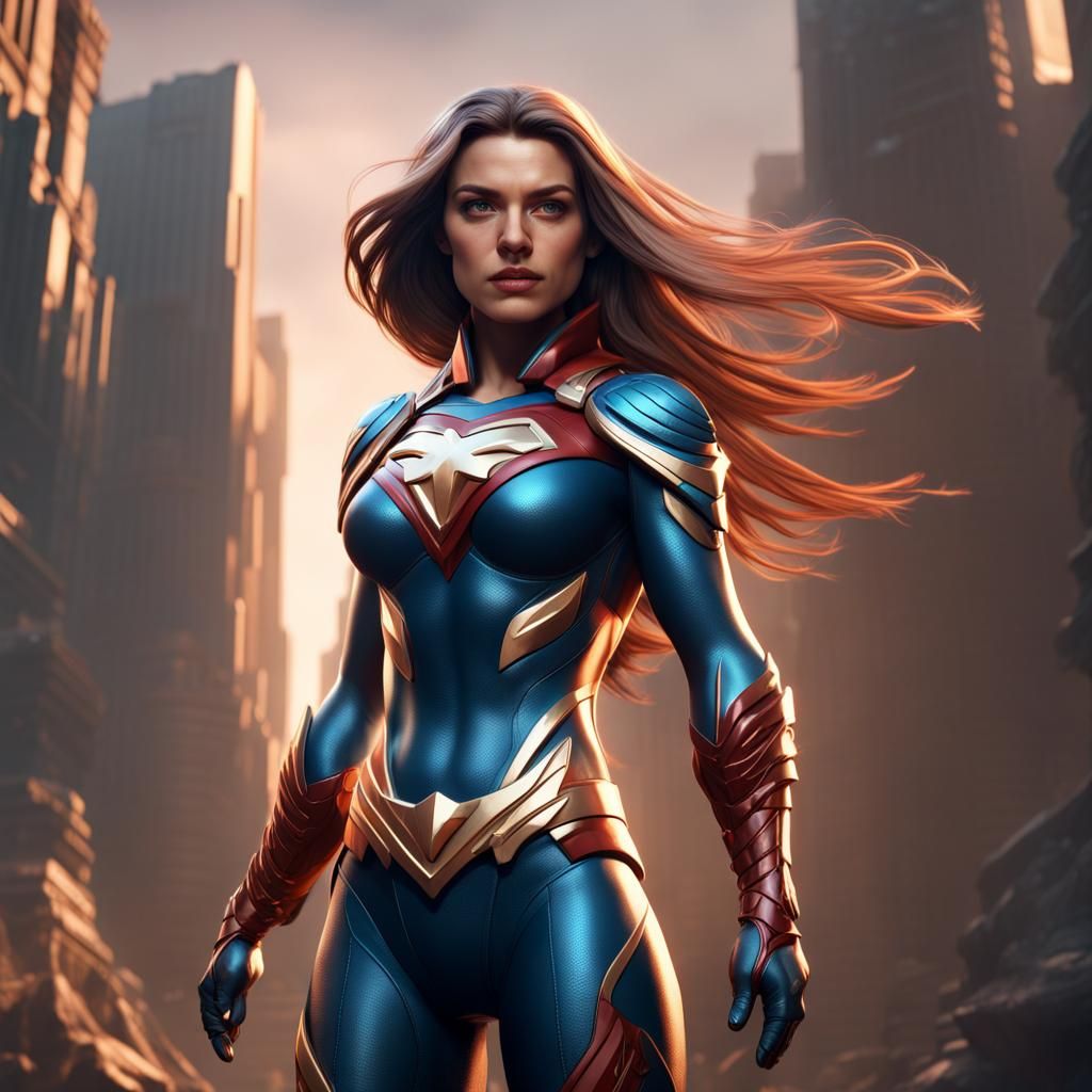 Detailed Superheroine Concept Art in 8K