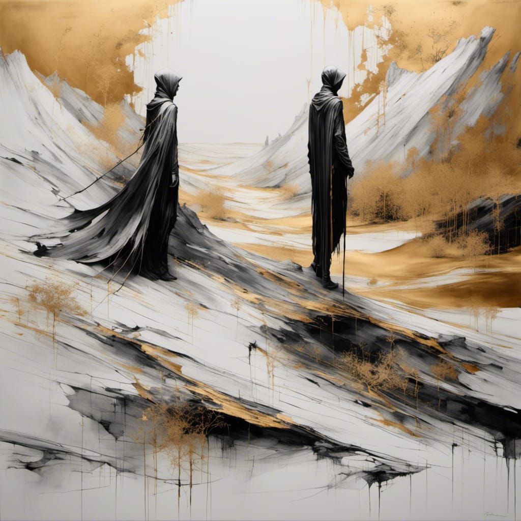 Fremen Warrior in Golden Desert Landscape