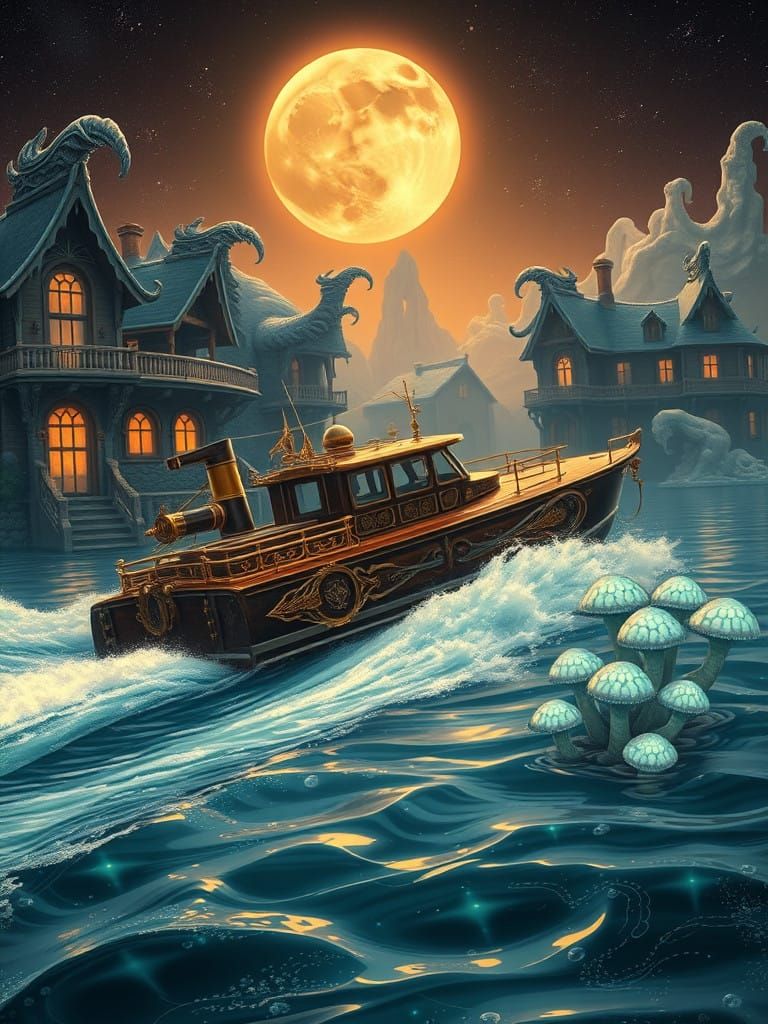 Gilded Age Patrol Boat in Plutonian Harbor