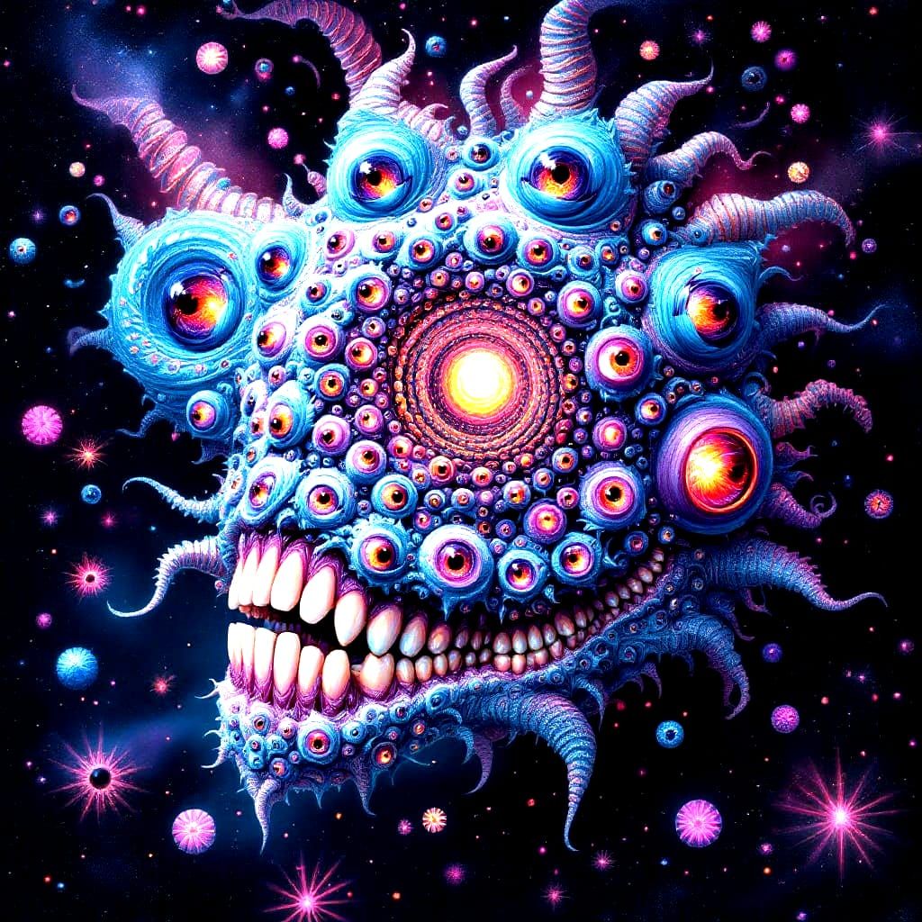 Psychedelic Surrealism: Infinite Droste Entity with Human Ey...