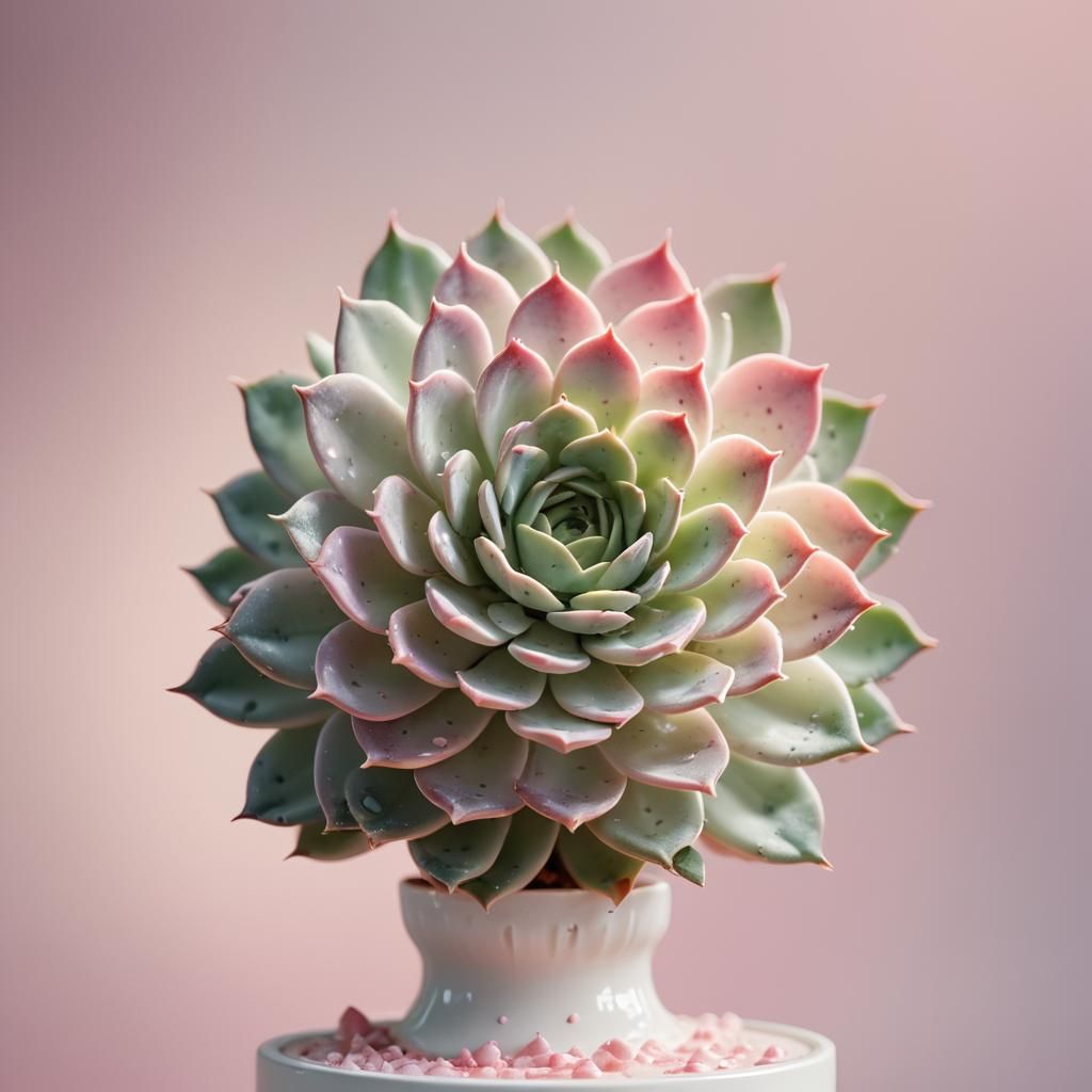 White Chocolate Succulent Still Life in Macro Photography