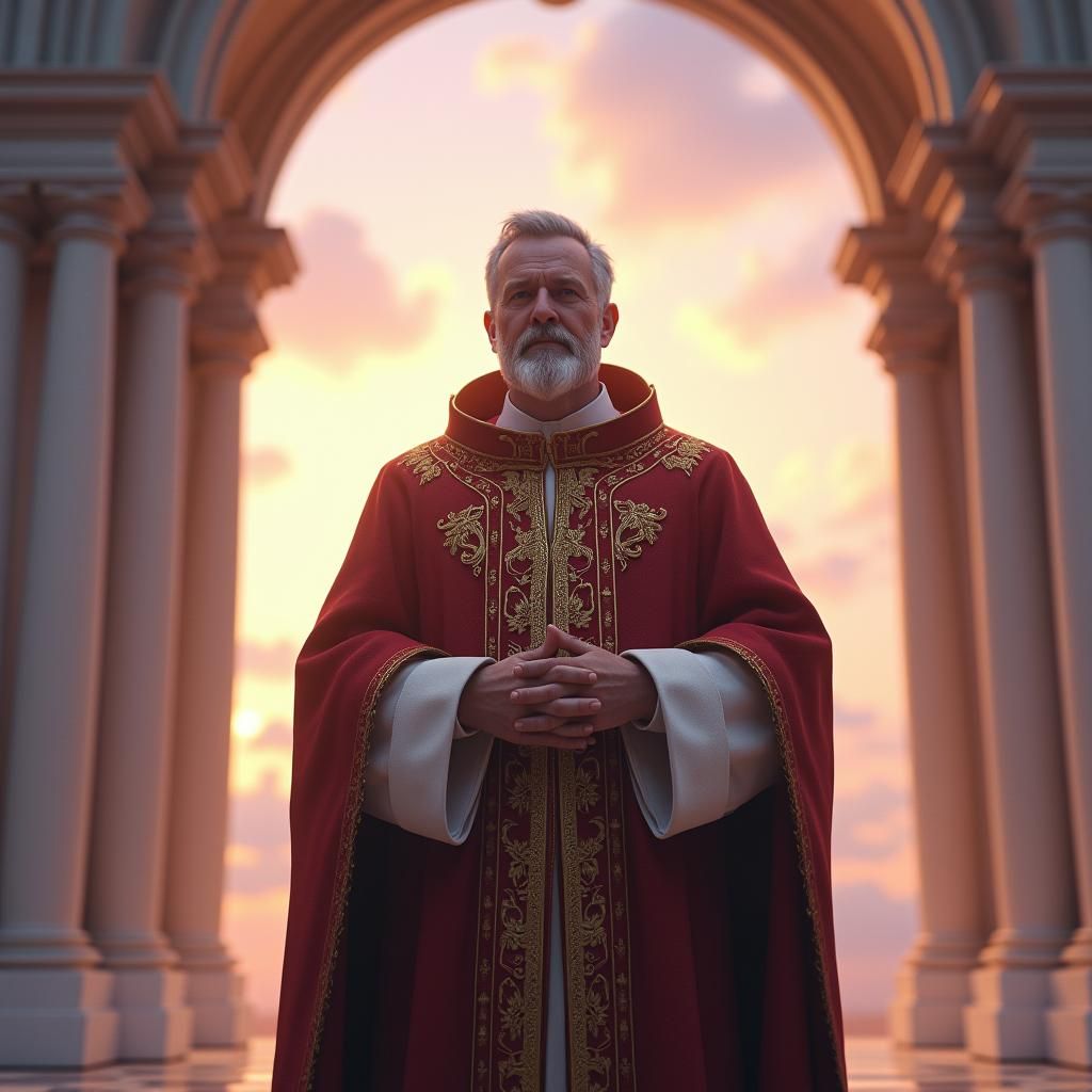 Lutheran Pastor in 2033: Baroque-Inspired Digital Art