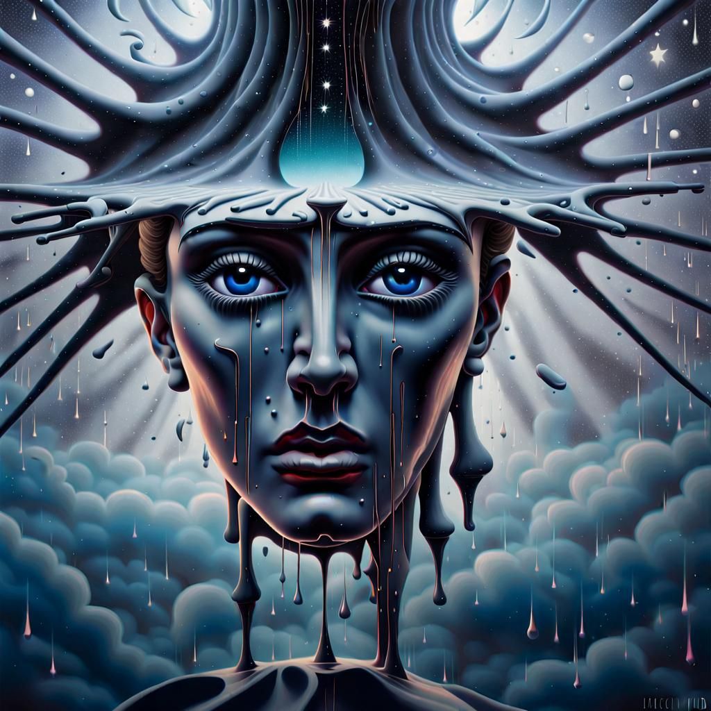 Surreal Dissolving Dreamscape with Cosmic Void