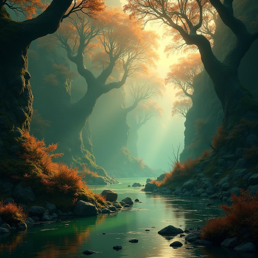Mystical Eerie Mire in Dreamlike Atmosphere
