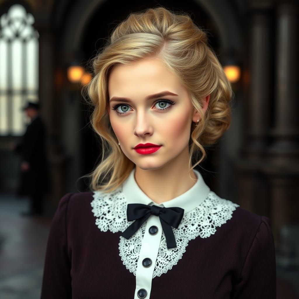 Lily James as Mary Poppins' Daughter in Gothic Style