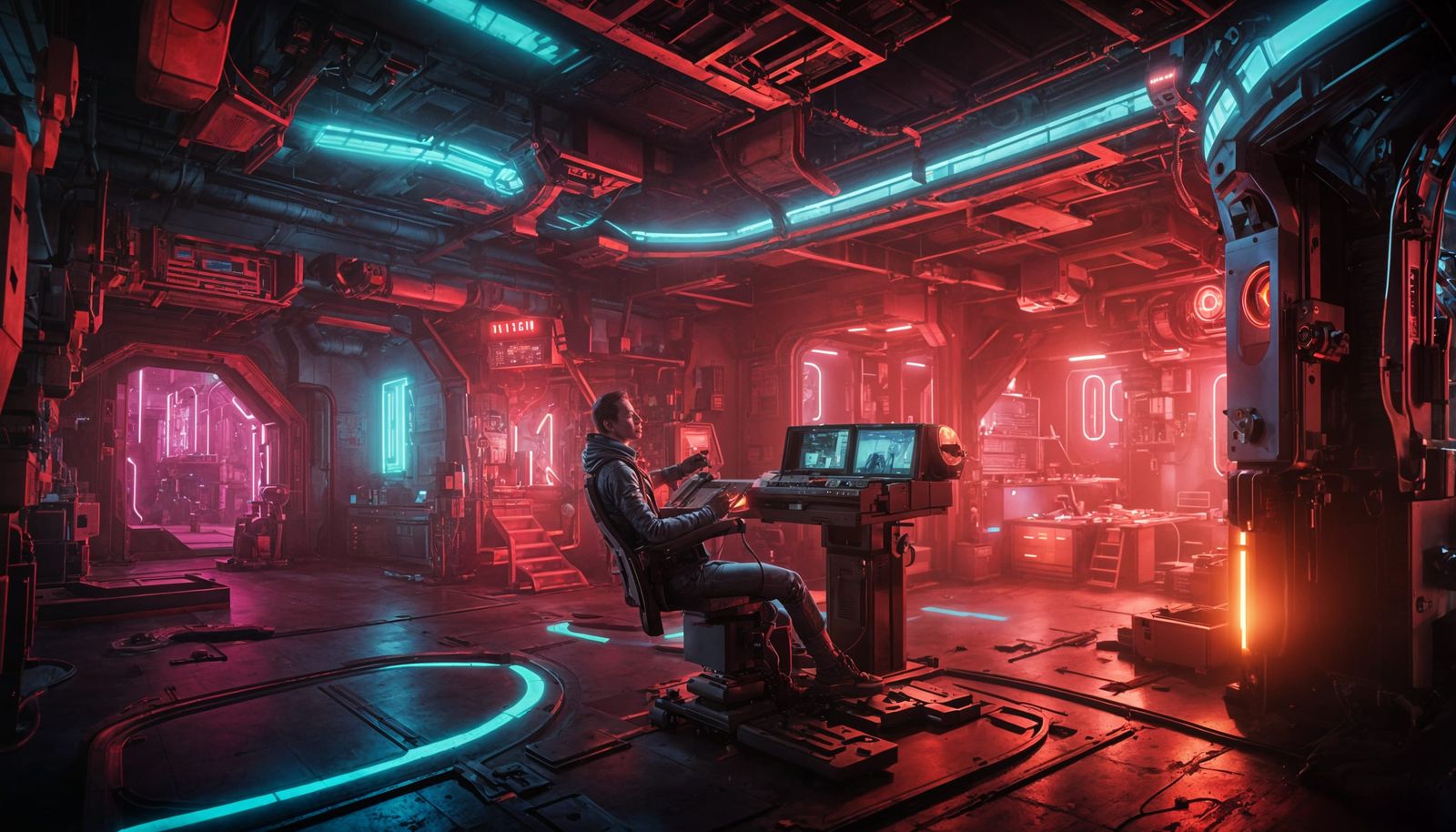 Cyberpunk Ripperdoc Clinic with Cybernetic Augmentation