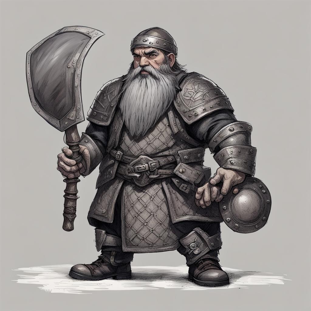 Dwarf Fighter with Wig: Unexpected Fantasy