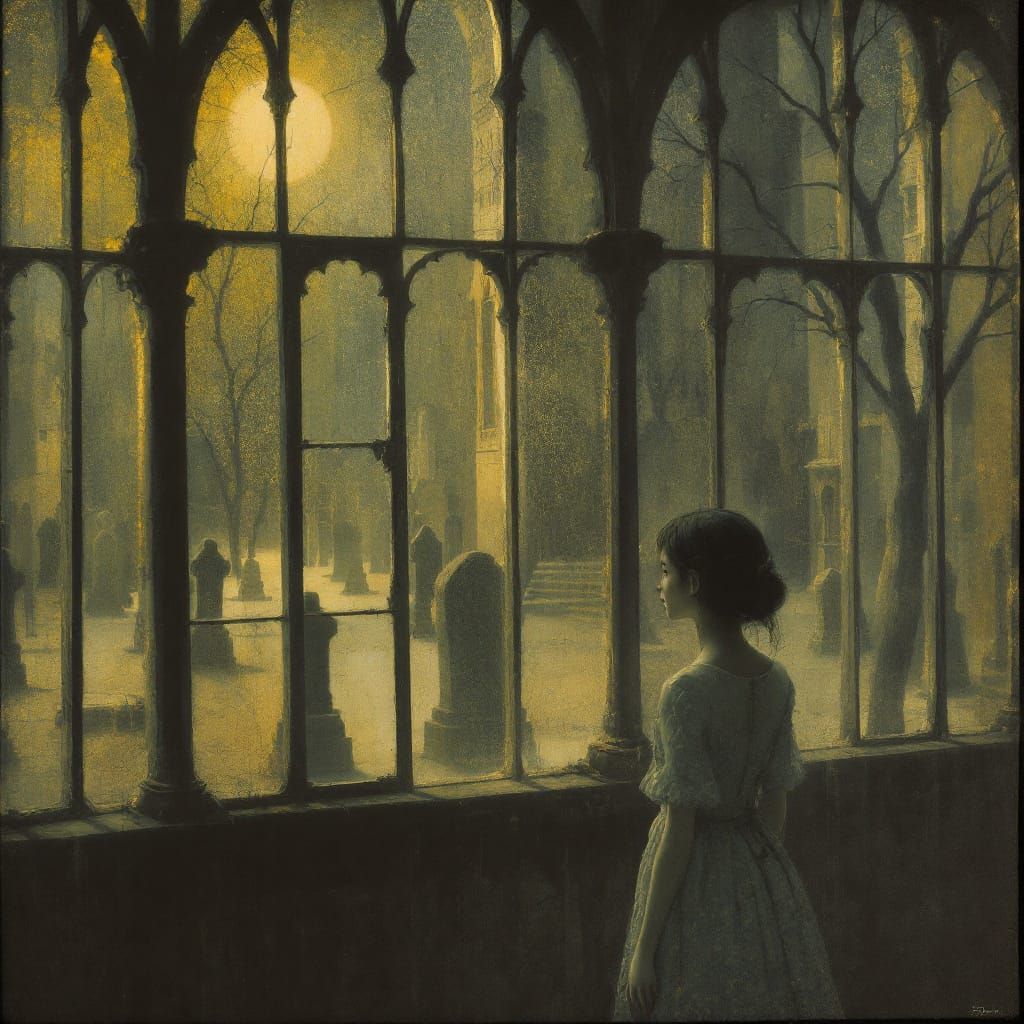 Girl Sees Graveyard: Klimt, Nielsen, Hattori Style