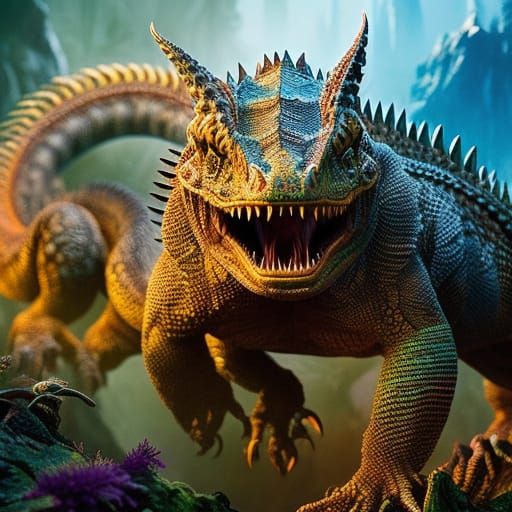 Magic Lizard Hill Troll: Fantasycore Digital Art