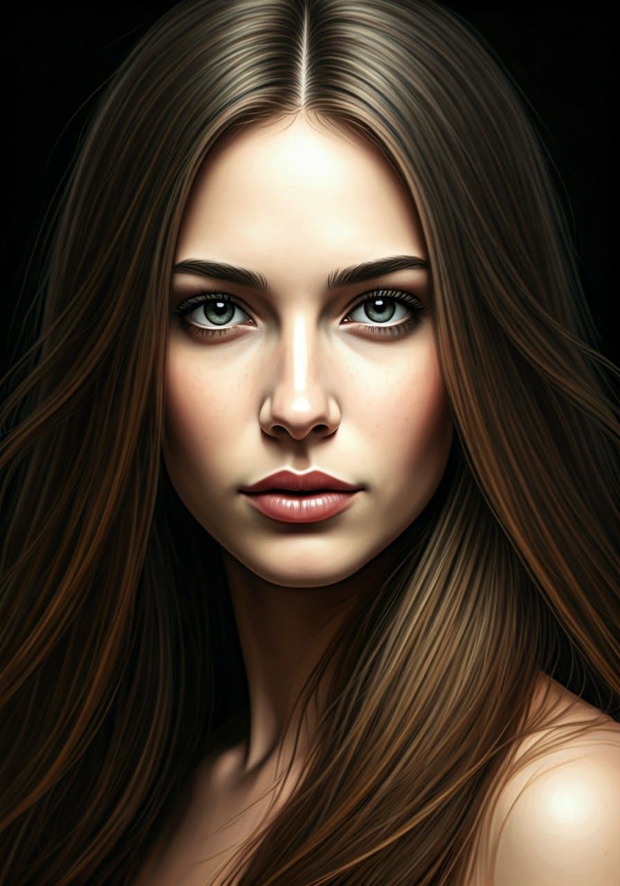 Striking Feminine Portrait with Deep Gaze