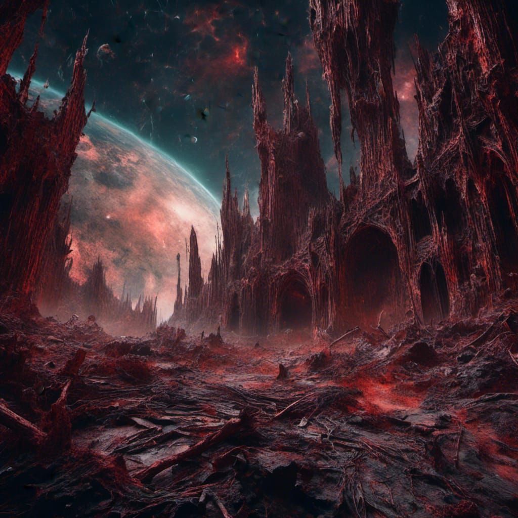 Galactic Journey: Detailed Matte Painting in Deep Color