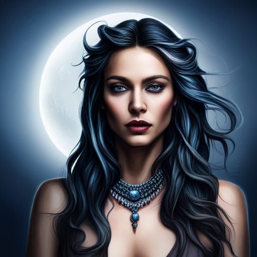 Hyperrealistic Nyx: Goddess of the Moon