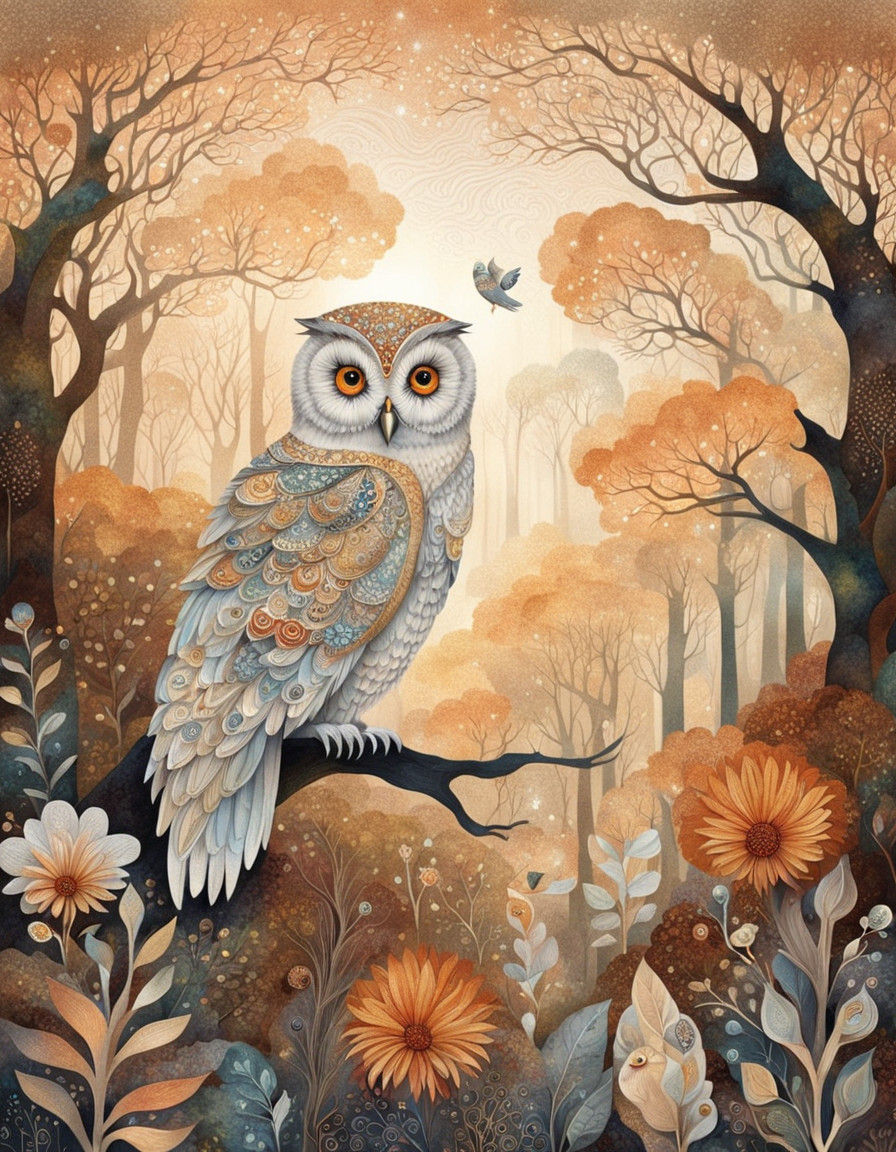 Earth tones owl