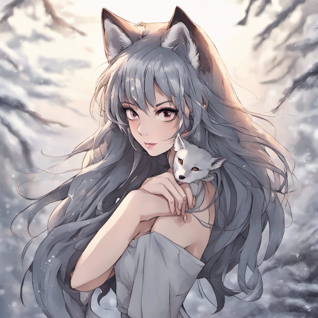 Enchanting Wolf Girl Portrait