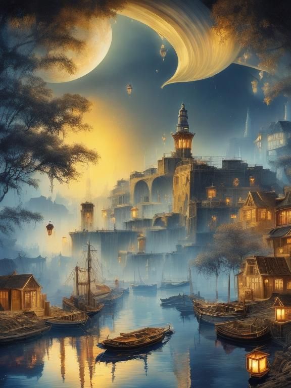 Ankh-Morpork Harbor Portrait with Lyrical Abstraction